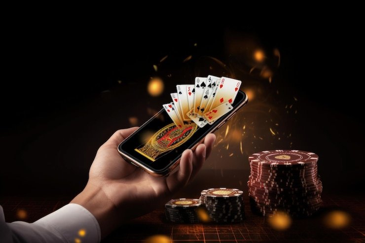 Layar permainan Diamond Empire dengan grid simbol dan kontrol taruhan di platform rajalangit777